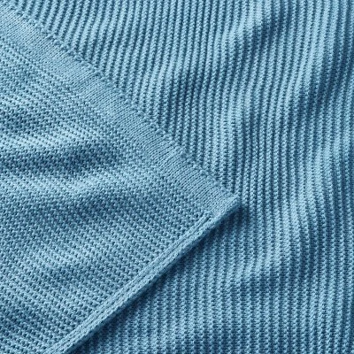Knit Baby Blanket - Blue - Cloud Island™ 4 Knit Baby Blanket - Blue - Cloud Island™ - Image 2