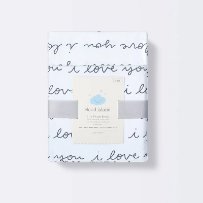 Fitted Crib Sheet I Love You - Cloud Island™ White/Gray 6 Fitted Crib Sheet I Love You - Cloud Island™ White/Gray - Image 4