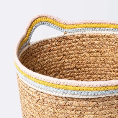 Natural Woven Round Storage Bin With Coiled Rope Handle - Cloud Island™ L 4 Natural Woven Round Storage Bin With Coiled Rope Handle - Cloud Island™ L - Image 2