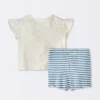Baby Girls' Soliel Modal T-Shirt & Bike Shorts Set - Cloud Island™ Off-White -1st Step Store GUEST 1621e4ce d08d 404e a9fb f95cd8dfae1f