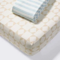 Fitted Jersey Crib Sheet - Stripes & Checks - 2pk - Cloud Island™ -1st Step Store GUEST 16fc8848 4525 47b8 9617 c6d853c10146