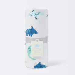 Jersey Knit Reversible Faux Fur Blanket Dinos - Cloud Island™ Blue/Green -1st Step Store GUEST 181d3656 239b 48db 9448 6bf347301b77