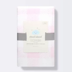 Polyester Rayon Jersey Fitted Crib Sheet - Cloud Island™ Pink Gingham -1st Step Store GUEST 20b2b27f 34e5 4678 9c07 0ebbb79cbcf2