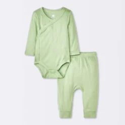Baby 2pc Neutral Pointelle Top & Bottom Set - Cloud Island™ Green -1st Step Store GUEST 2111f6ef ea90 4ffc 92fe 34c5401769fc