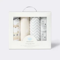 Flannel Baby Blankets Little Cub - Cloud Island™ Gray/Neutral 4pk -1st Step Store GUEST 27cd4a03 6673 4487 8716 2f03eec68a4c