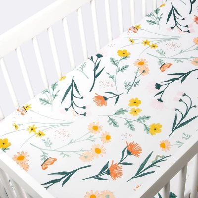 Fitted Crib Sheet - Cloud Island™ Garden Floral 4 Fitted Crib Sheet - Cloud Island™ Garden Floral - Image 2