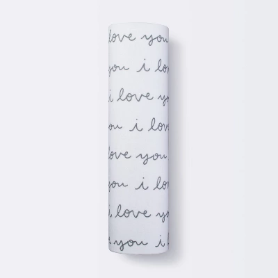 Muslin Swaddle Blanket I Love You - Cloud Island™ White 6 Muslin Swaddle Blanket I Love You - Cloud Island™ White - Image 4