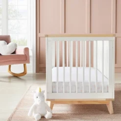 Jersey Fitted Crib Sheet - Pink Hearts And Solid Pink - 2pk - Cloud Island™