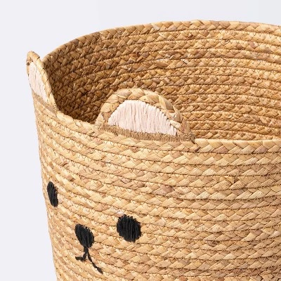Woven Animal Round Storage Bin - Cloud Island™ Bear 4 Woven Animal Round Storage Bin - Cloud Island™ Bear - Image 2