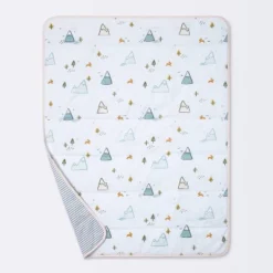 Jersey Knit Reversible Baby Blanket Adventures - Cloud Island™ White/Gray/Pink -1st Step Store GUEST 3a2c1add 28ec 41aa 9a2c 827c057003ed