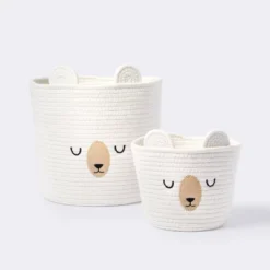 Small Tapered Round Coiled Rope Round Basket Sleepy Bear - Cloud Island™ -1st Step Store GUEST 3c65369e 5ba2 4cda a2ca 9290946c81be