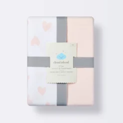 Jersey Fitted Crib Sheet - Pink Hearts And Solid Pink - 2pk - Cloud Island™ 8 Jersey Fitted Crib Sheet - Pink Hearts And Solid Pink - 2pk - Cloud Island™ -1st Step Store GUEST 3fef0b24 f0c2 4955 81a1 6d17aca34553