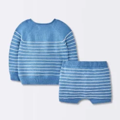 Baby Boys' Striped Sweater Set - Cloud Island™ Blue