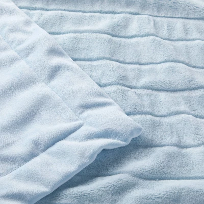 Faux Fur With Channel Carving Baby Blanket - Cloud Island™ - Light Blue 4 Faux Fur With Channel Carving Baby Blanket - Cloud Island™ - Light Blue - Image 2