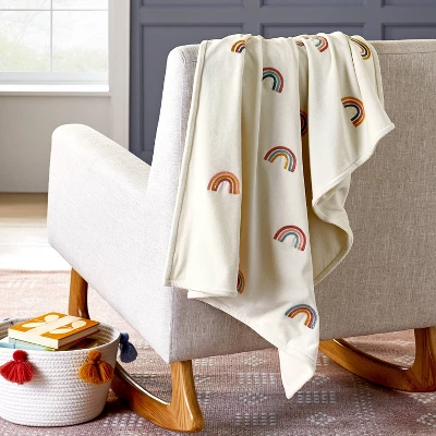 Plush Ribbed Blanket - Cloud Island™ Rainbows 3 Plush Ribbed Blanket - Cloud Island™ Rainbows