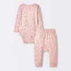 Baby Girls' 2pc Stars Wide Ribbed Long Sleeve Top & Pants Set - Cloud Island™ Pink -1st Step Store GUEST 47c41de6 150b 47d2 8c81 082b4945bbaa