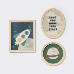 3pk Space Framed Wall Art - Cloud Island™ -1st Step Store GUEST 4a57625d 21f6 4b5e b7cc d18c098e0c0f