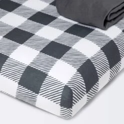 Fitted Playyard Jersey Sheet Gingham - Cloud Island™ - Gray - 2pk -1st Step Store GUEST 4b10afd3 9699 4a8d 9d16 f21ad3b57e51
