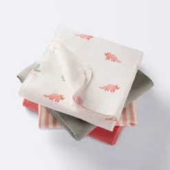 Flannel Baby Blanket - Coral Dinosaurs - 4pk - Cloud Island™ -1st Step Store GUEST 577ac30d 2cac 4991 a88c 966439ec940d