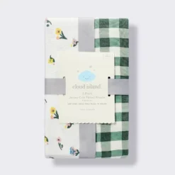 Fitted Jersey Crib Sheet -Floral Gingham Green - 2pk - Cloud Island™ -1st Step Store GUEST 59e45b66 4d3c 4acf a0ea 1ebd6b5791ba
