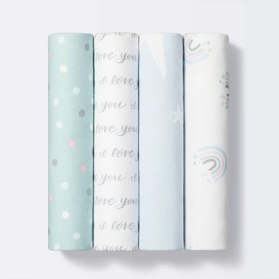 Flannel Baby Blankets I Love You To The Moon And Back - 4pk - Cloud Island™ 5 Flannel Baby Blankets I Love You To The Moon And Back - 4pk - Cloud Island™ - Image 3