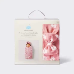Hospital Muslin Swaddle And Headwrap Gift Set - Pink - Cloud Island™ -1st Step Store GUEST 6143ec75 76b9 4adc 88fa d584a665484a