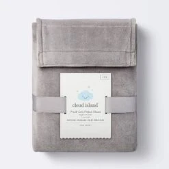 Plush Polyester Spandex Fitted Crib Sheet - Solid Gray - Cloud Island™ -1st Step Store GUEST 66f72d53 97b8 4ef0 a7ab 2d89750198d3
