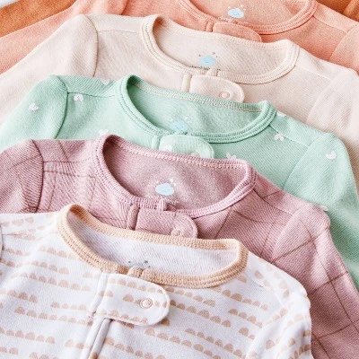 Baby Girls' 6pk Cotton Sleep N' Play - Cloud Island™ 4 Baby Girls' 6pk Cotton Sleep N' Play - Cloud Island™ - Image 2