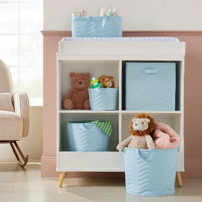 Quilted Fabric Diaper Caddy - Blue - Cloud Island™ 3 Quilted Fabric Diaper Caddy - Blue - Cloud Island™