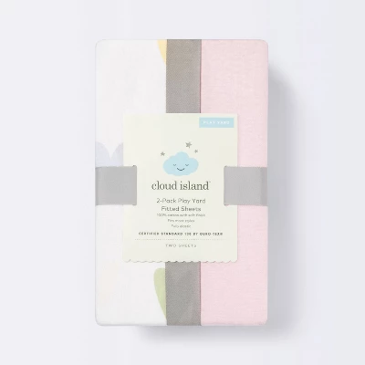 Fitted Playard Jersey Sheet - Cloud Island™ Hearts/Pink 2pk 4 Fitted Playard Jersey Sheet - Cloud Island™ Hearts/Pink 2pk - Image 2