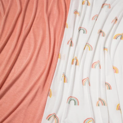 Jersey Swaddle Blanket 2pk - Cloud Island™ Rainbows 4 Jersey Swaddle Blanket 2pk - Cloud Island™ Rainbows - Image 2