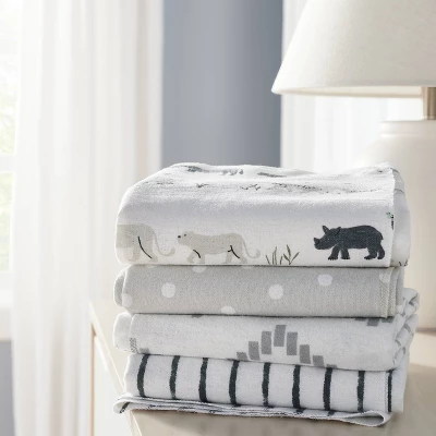 Flannel Baby Blanket - Cloud Island™ Two By Two Animals - 4pk 3 Flannel Baby Blanket - Cloud Island™ Two By Two Animals - 4pk