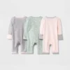 Baby Girls' 3pk Basic Romper - Cloud Island™ Green Preemie -1st Step Store GUEST 8ce863a5 f4fe 4238 96ff edbbc3acaa8f
