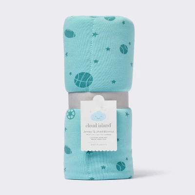 Rayon From Bamboo Jersey Quilted Blanket - Sports - Teal - Cloud Island™ 5 Rayon From Bamboo Jersey Quilted Blanket - Sports - Teal - Cloud Island™ - Image 3