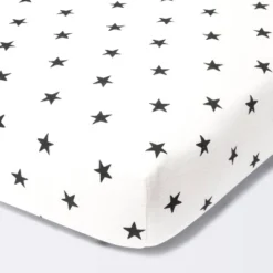 Flannel Fitted Crib Sheet Stars - Cloud Island™ - Cream/Black -1st Step Store GUEST 93a57524 5492 4797 9c4e b544f03e5146