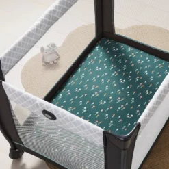 Fitted Jersey Play Yard Crib Sheet - Mushroom/Solid Green - 2pk - Cloud Island™