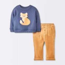 Baby Boys' 2pc Fox Sweatshirt & Corduroy Pants Set - Cloud Island™ Navy Blue -1st Step Store GUEST a08986dc 50a3 4c53 9261 0123ed2ea263