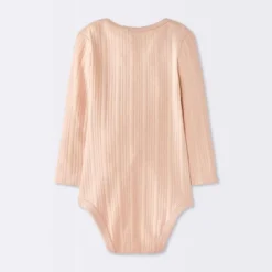 Baby Girls' 4pk Floral Long Sleeve Bodysuits - Cloud Island™ Peach/Pink