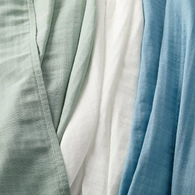 Muslin Swaddle Baby Blanket - Blue Neutrals - 3pk - Cloud Island™ 4 Muslin Swaddle Baby Blanket - Blue Neutrals - 3pk - Cloud Island™ - Image 2
