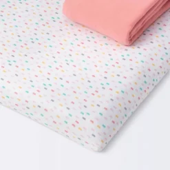 Fitted Play Yard Jersey Sheet - Cloud Island™ Confetti/Coral 2pk -1st Step Store GUEST aa56a9e8 f732 46c7 a1b3 1e30e213df10