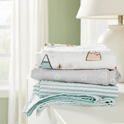 Muslin Swaddle Blankets Adventure - Cloud Island™ Blue 3pk 3 Muslin Swaddle Blankets Adventure - Cloud Island™ Blue 3pk