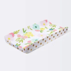 Plush Changing Pad Cover Floral - Cloud Island™ Gold -1st Step Store GUEST ada363a0 35d6 4aa7 8997 fbd00d6262ae