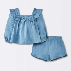 Baby Girls' 2pc Gauze Long Sleeve Top And Bloomer Set - Cloud Island™ Blue 9 Baby Girls' 2pc Gauze Long Sleeve Top And Bloomer Set - Cloud Island™ Blue -1st Step Store GUEST b2193416 cbaf 4db6 b69c dc4e97c8798d