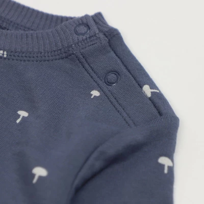 Baby Boys' Mushroom Sweatshirt Romper - Cloud Island™ Navy Blue 3 Baby Boys' Mushroom Sweatshirt Romper - Cloud Island™ Navy Blue