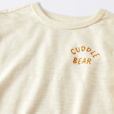 Baby Boys' 2pc Cuddle Bear T-Shirt And Striped Gauze Pant Set - Cloud Island™ Cream 4 Baby Boys' 2pc Cuddle Bear T-Shirt And Striped Gauze Pant Set - Cloud Island™ Cream - Image 2