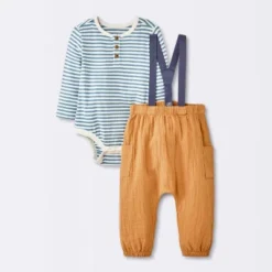 Baby Boys' 2pc Striped Suspender Top & Bottom Set - Cloud Island™ Blue -1st Step Store GUEST b5542bdc ef1d 4e45 9ce9 fe45df32b748