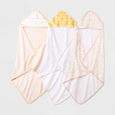 Baby Girls' 3pk Hooded Towel - Cloud Island™ 4 Baby Girls' 3pk Hooded Towel - Cloud Island™ - Image 2
