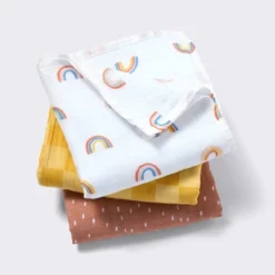 Muslin Swaddle Baby Blanket - Rainbows - 3pk - Cloud Island™ -1st Step Store GUEST bdeaab8c 1842 44fb 977d d60f1f49520d