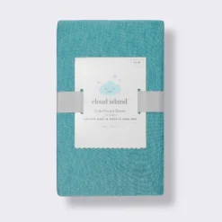 Polyester Rayon Fitted Crib Sheet - Teal - Cloud Island™ -1st Step Store GUEST bf1bd037 e245 47ed 900c f8e99a8486e0