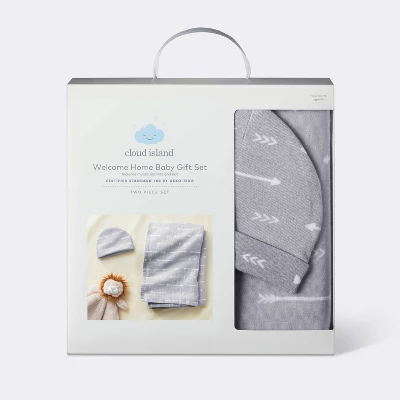 Hospital Muslin Swaddle Baby Blanket And Hat Gift Set - Gray Arrow - 2pk - Cloud Island™ 5 Hospital Muslin Swaddle Baby Blanket And Hat Gift Set - Gray Arrow - 2pk - Cloud Island™ - Image 3